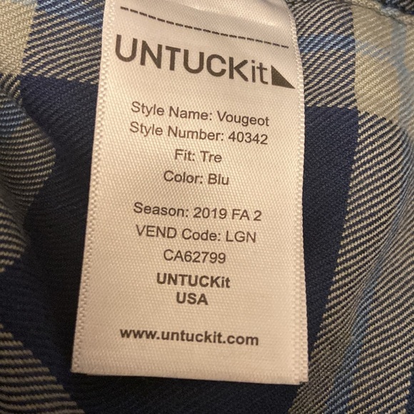 UNTUCKIt Vougeot Flannel Cotton Button Shirt Men’s X-LARGE-TALL LS Plaid. - Picture 4 of 5